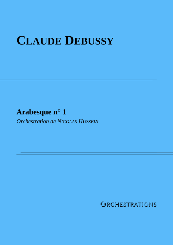 Couverture partition Arabesque 1 de Debussy
