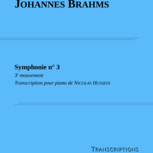 Couverture partition Brahms Symphonie n°3 3e mouvement