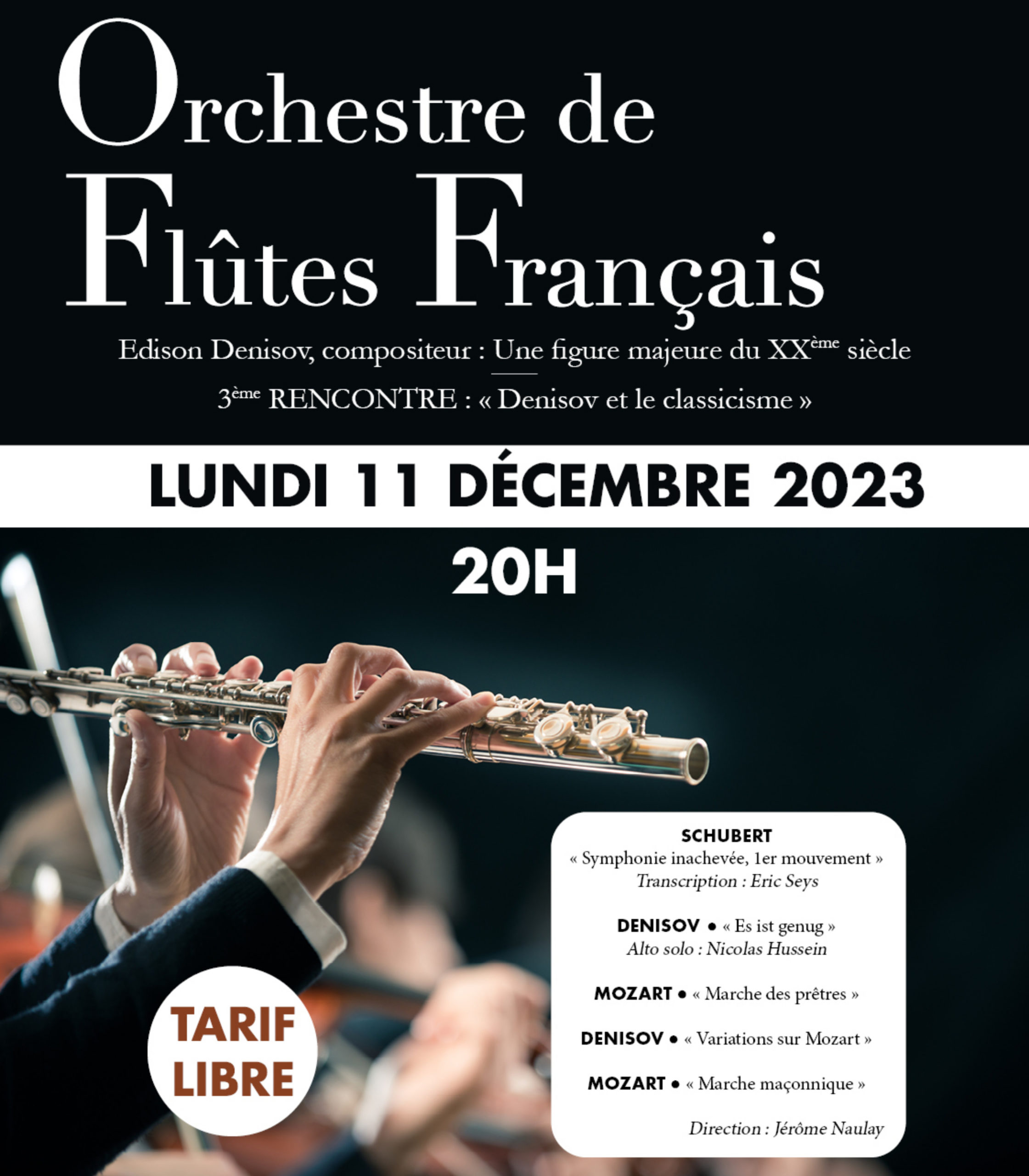 Affiche concert Orchestre de Flûtes Français