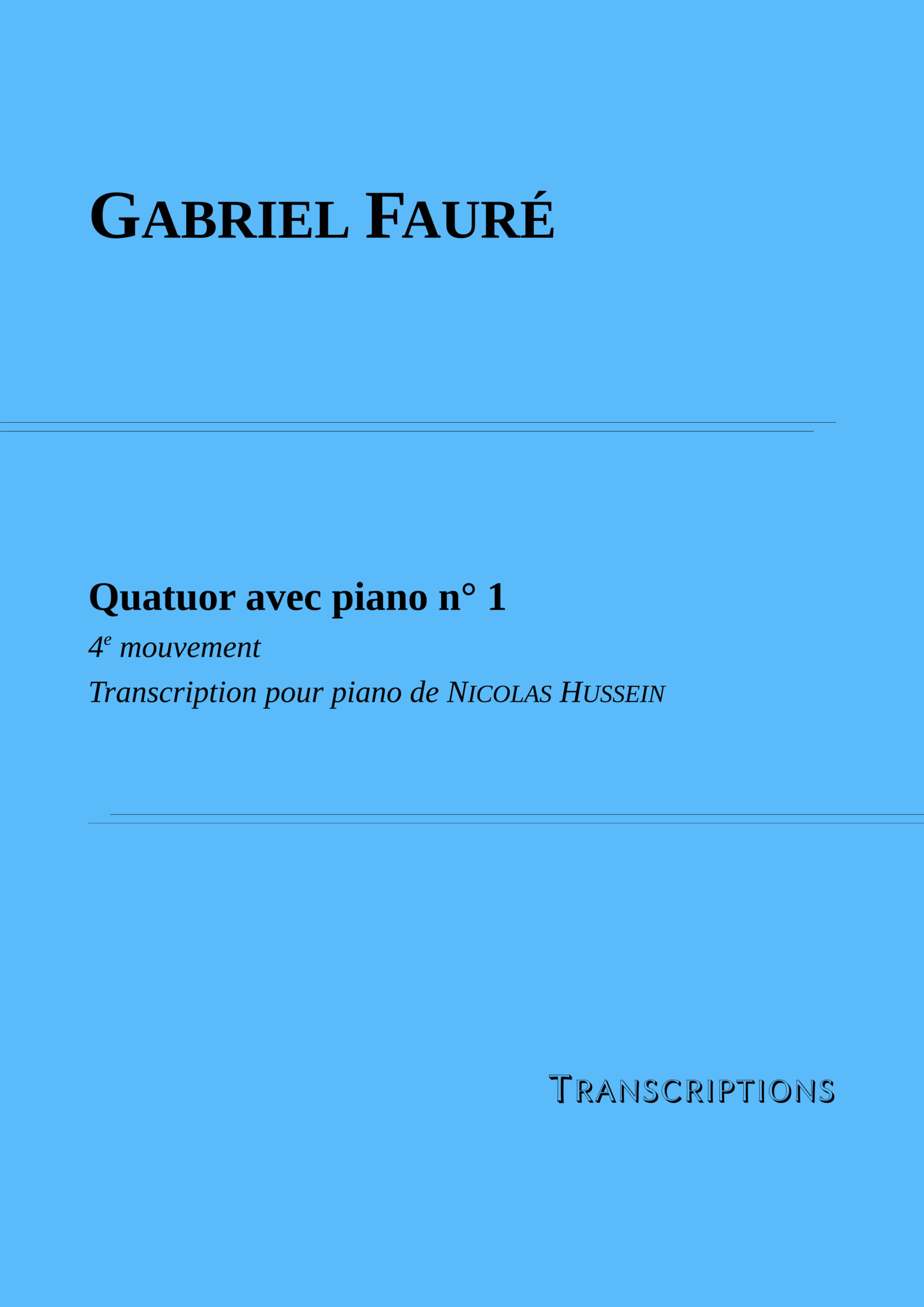 Couverture Fauré Quatuor n° 1