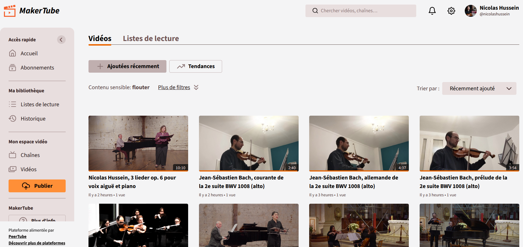 Capture d’écran MakerTube