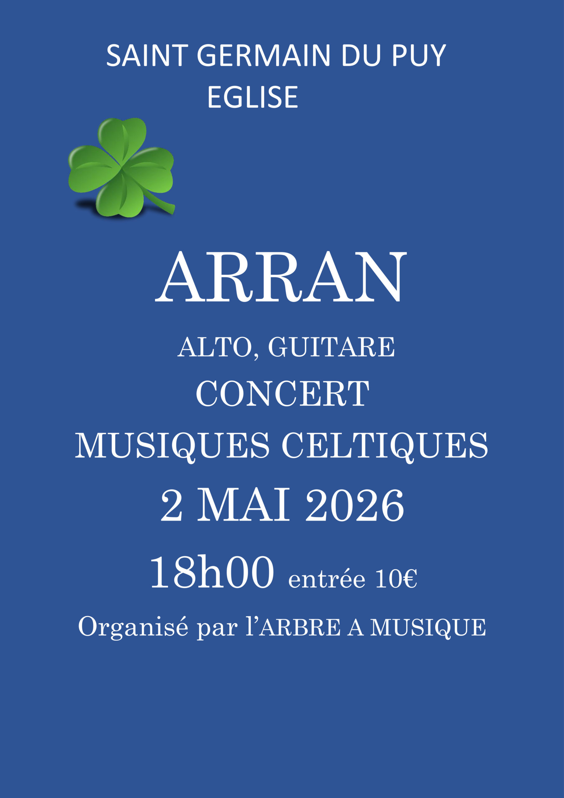 Affiche concert celtique 2 mai 2026
