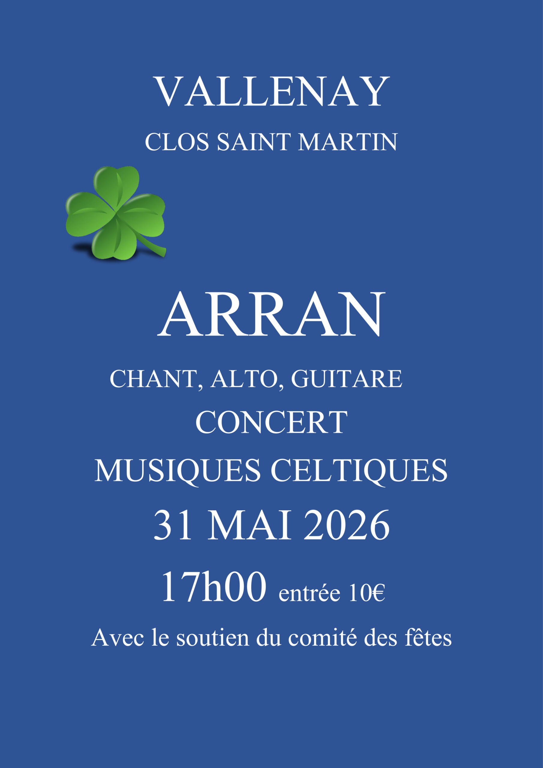 Affiche concert celtique 31 mai 2026